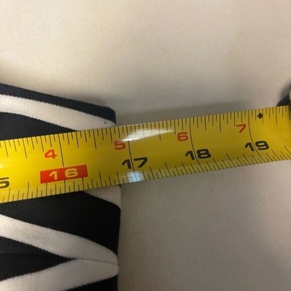 Michael Kors - black / white stripe stretch dress with buckle straps - Picture 7 of 7